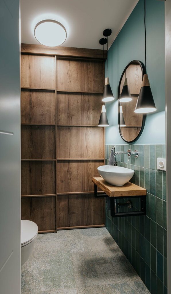 meble łazienkowe w twardym stylu scandi